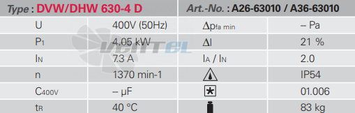 Rosenberg DHW 630-4 D - описание, технические характеристики, графики